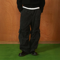 PMW Multi-Pocket Washed Cargo Jeans