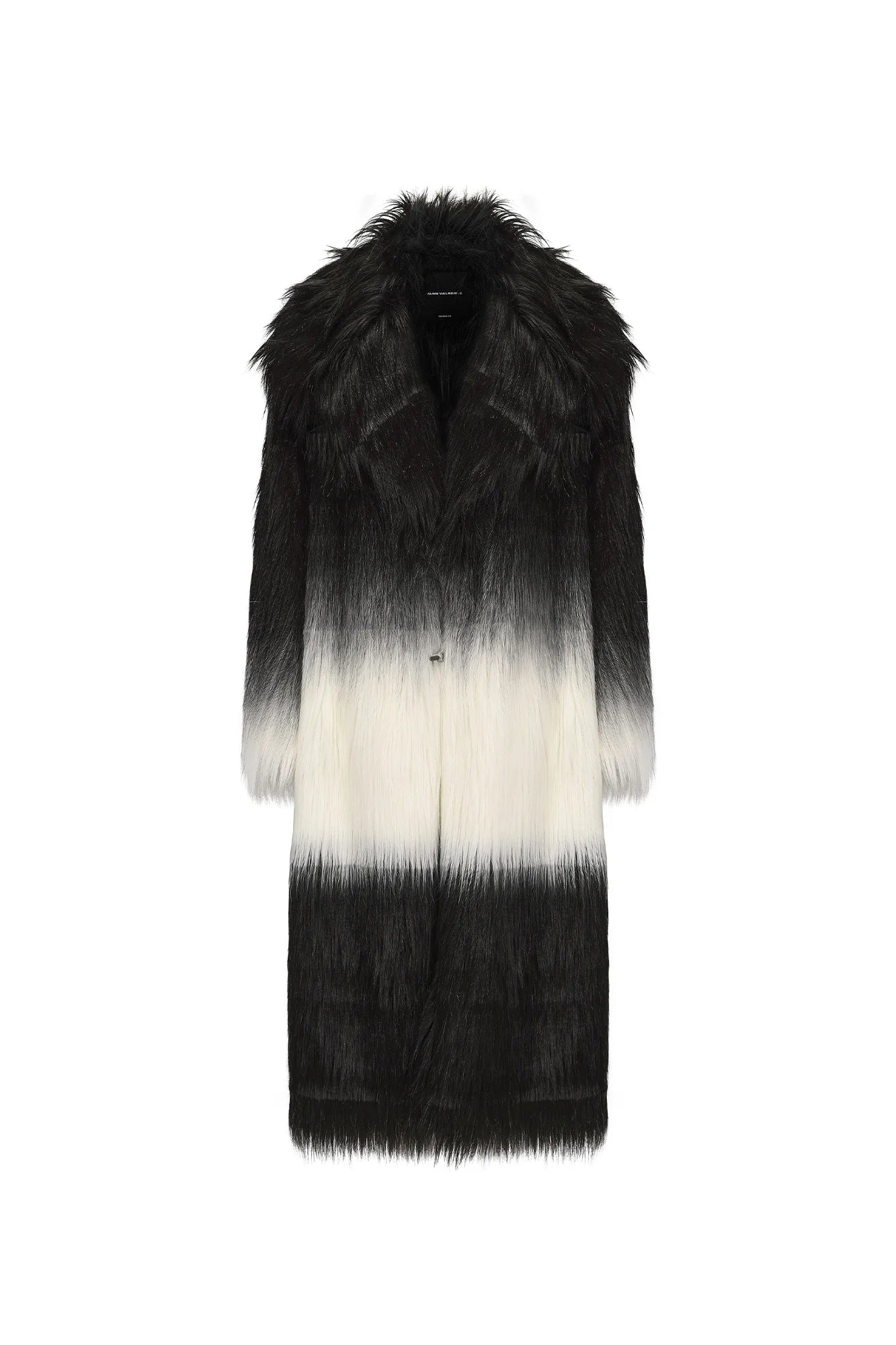 VANN VALRENCE Gradient Mane Faux Fur Maxi Coat