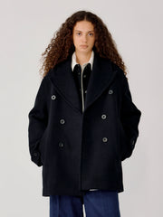 OPICLOTH Classic Wool-Blend Double-Breasted Coat