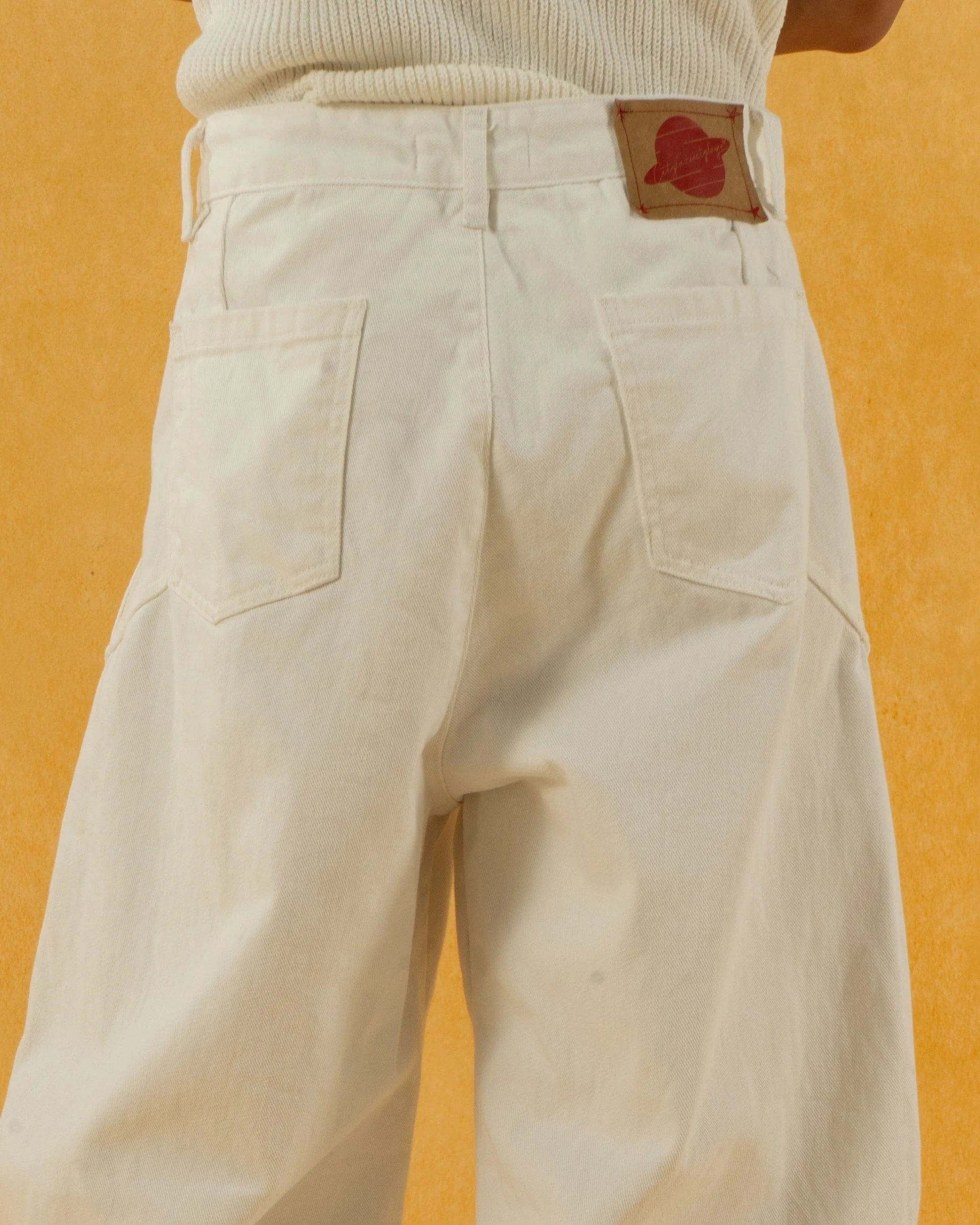 CLP Deconstructed Pleated Button Wide-Leg Pants