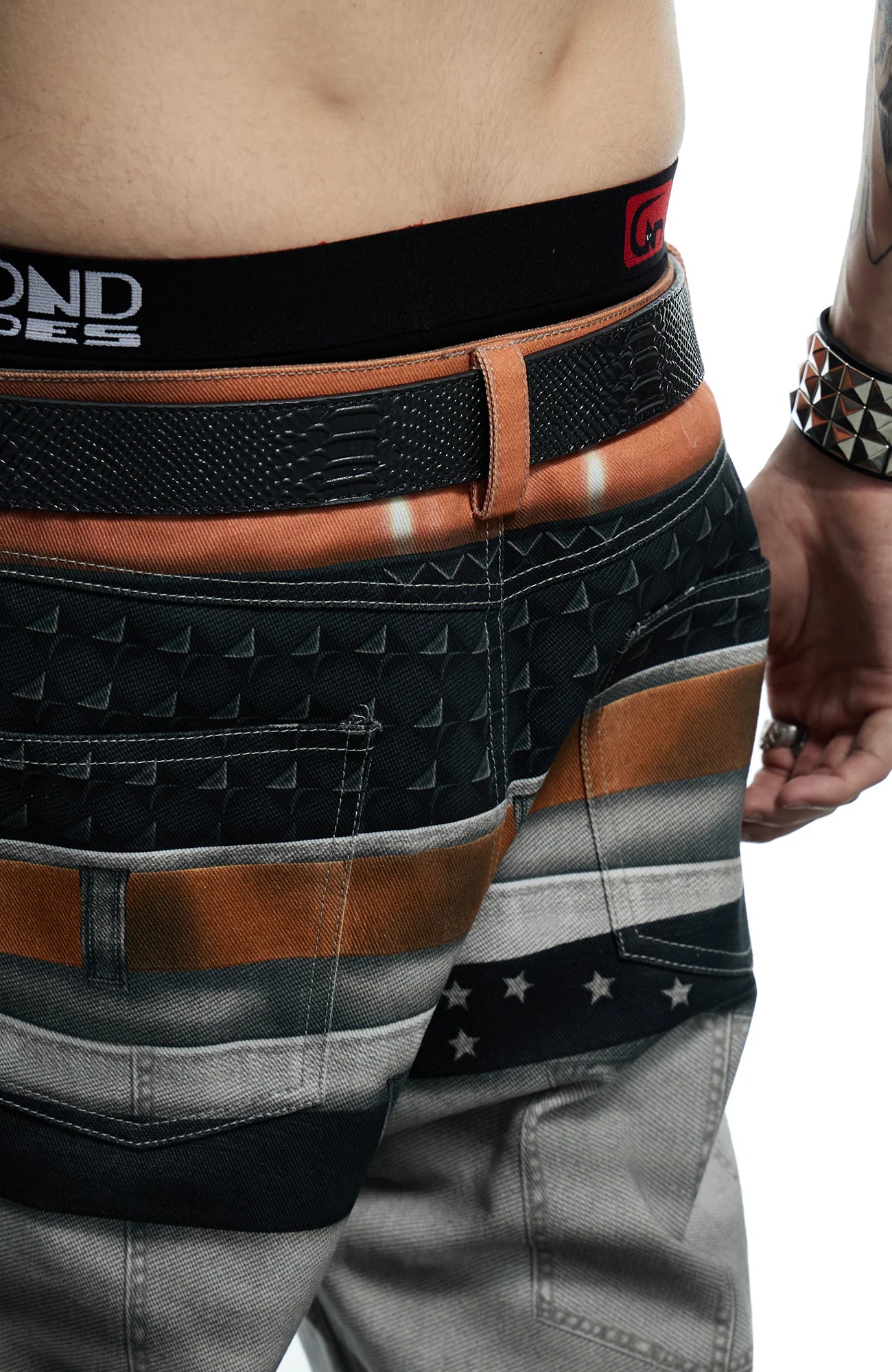 DND4DES Buckle Snake-Embossed Leather Belt
