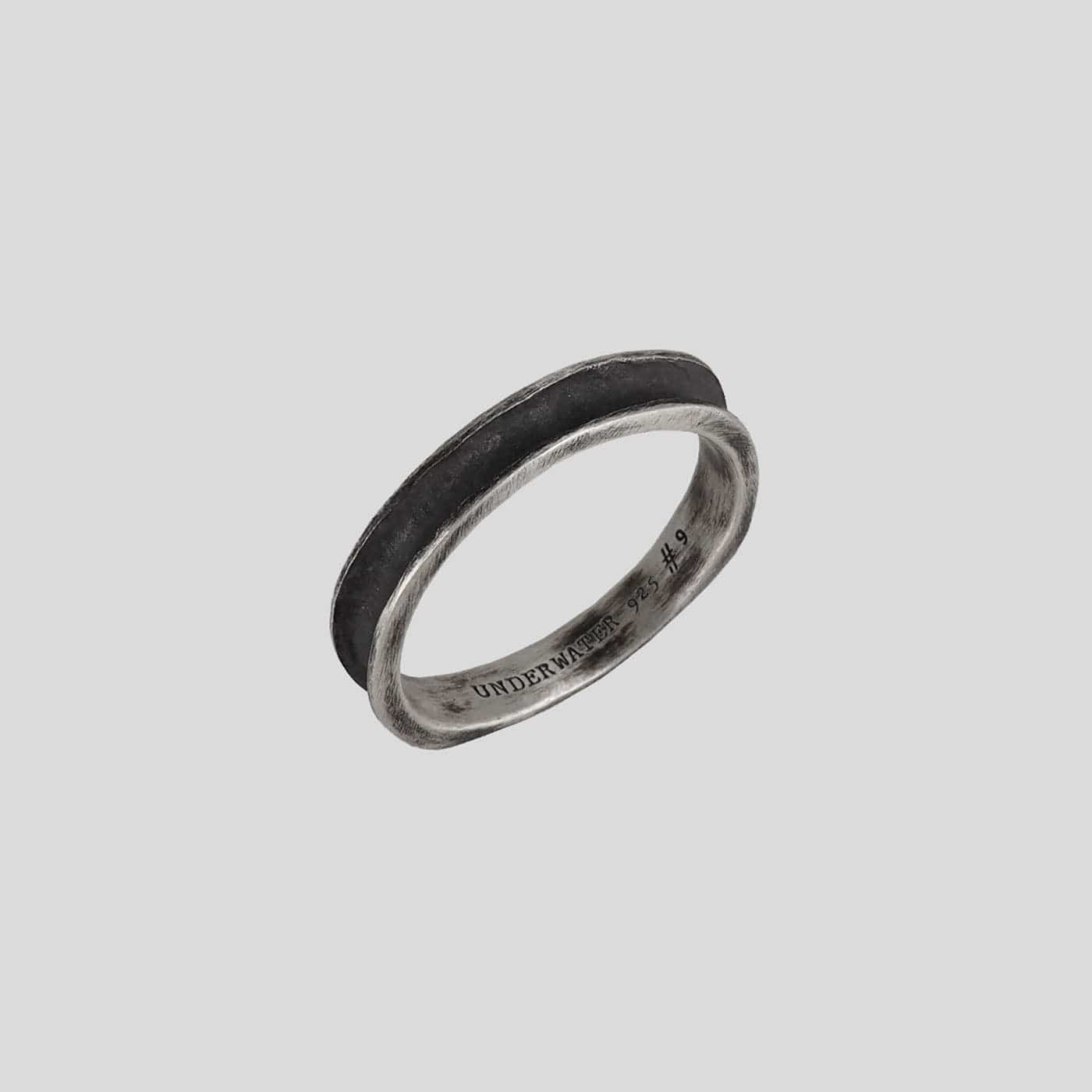 UNDERWATER Silver Cross Engraved Ring