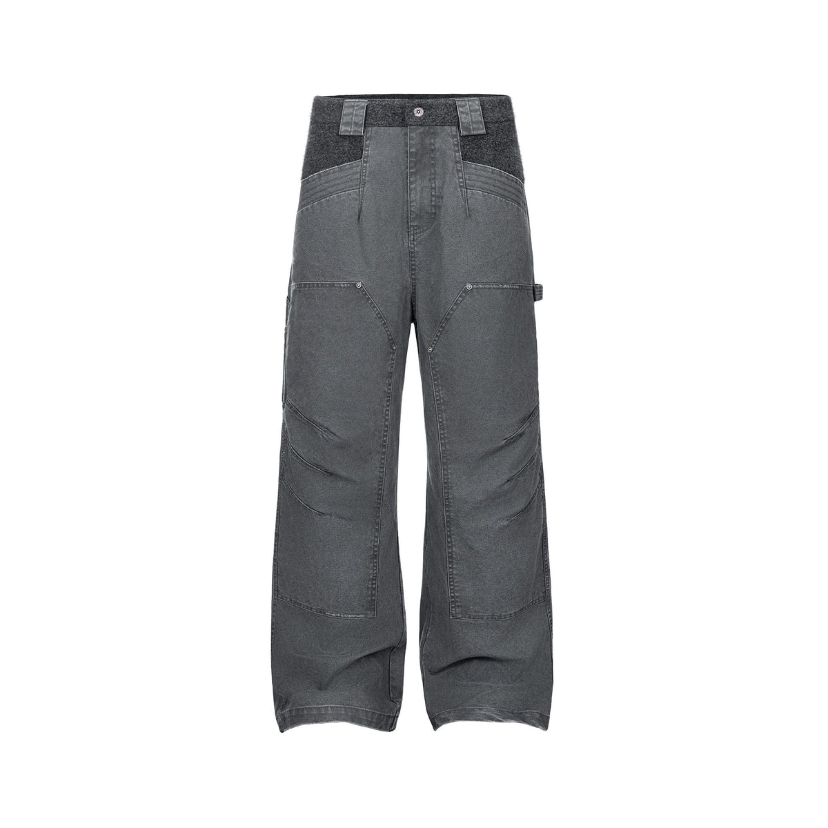ESAIAS Claw Washed Panel Straight-Leg Pants
