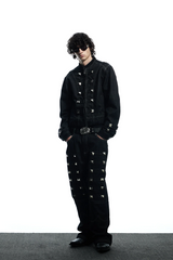 DND4DES Studded Raw Denim Flare Jeans