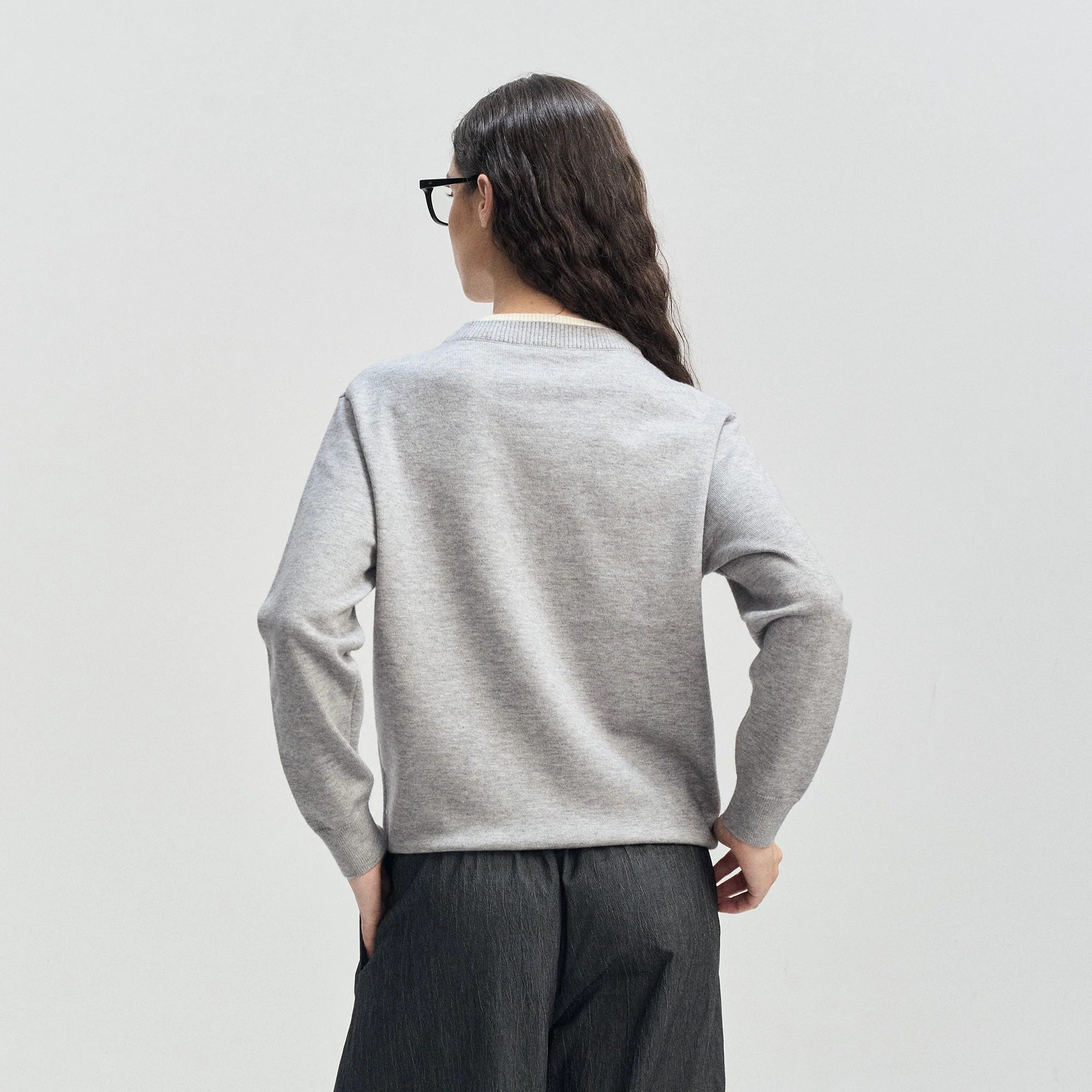 LEONSENSE Faux-Layered Henley Sweater