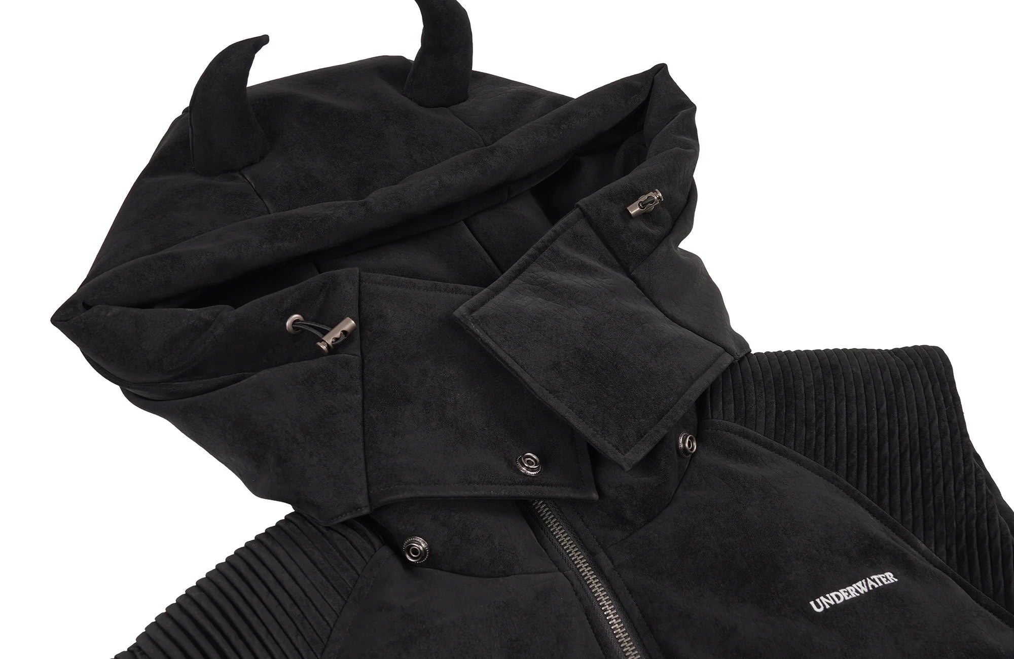 UNDERWATER Demon Horned Detachable Hood Down Vest