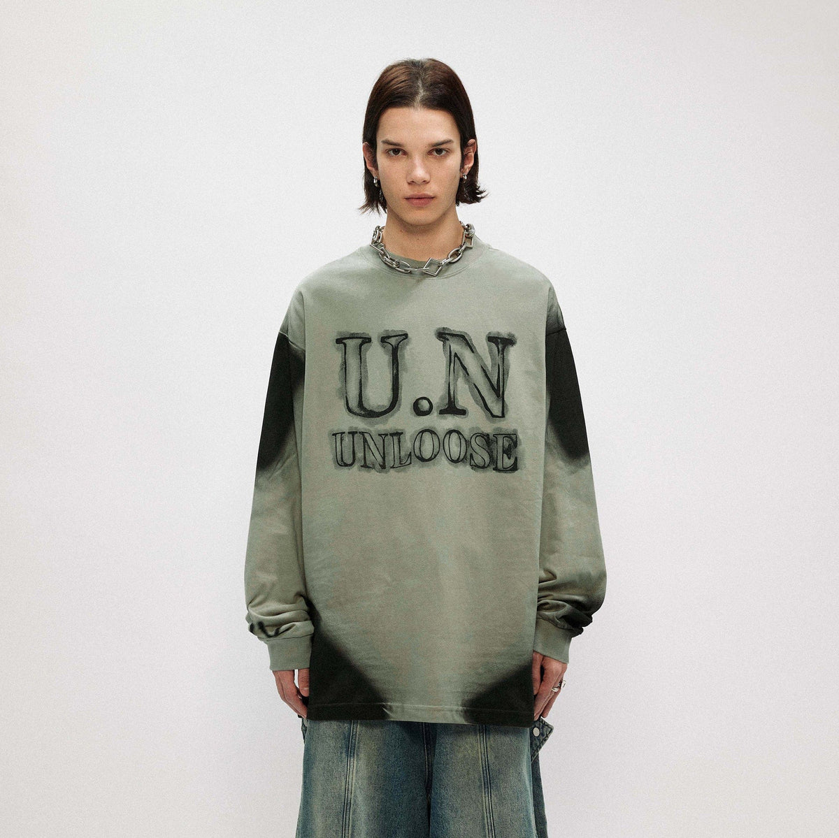 OVDY Unloose Ink Gradient Long-Sleeve Tee