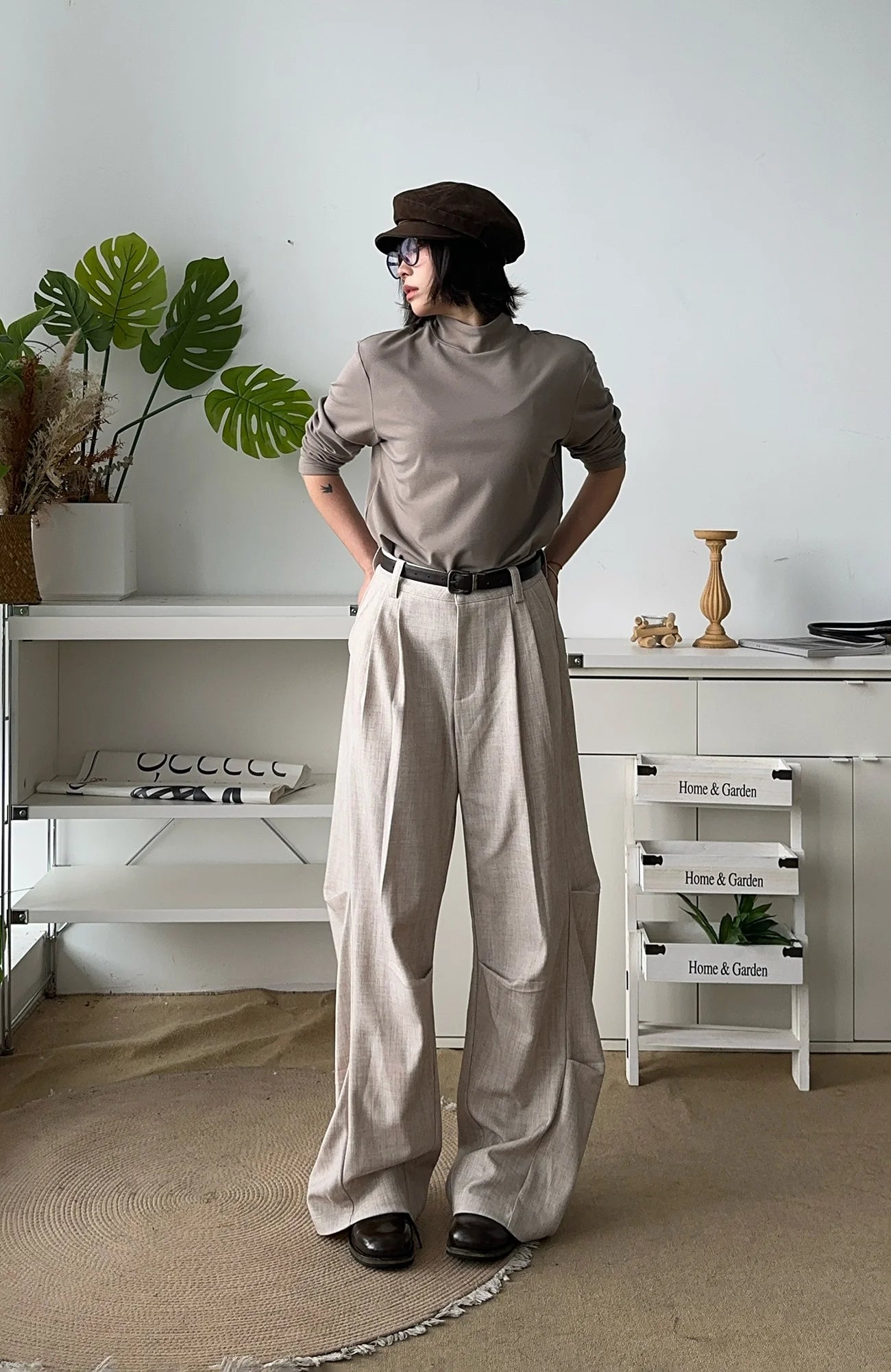 OKAYTHXBYE Geometric Multi-Pleated Trousers
