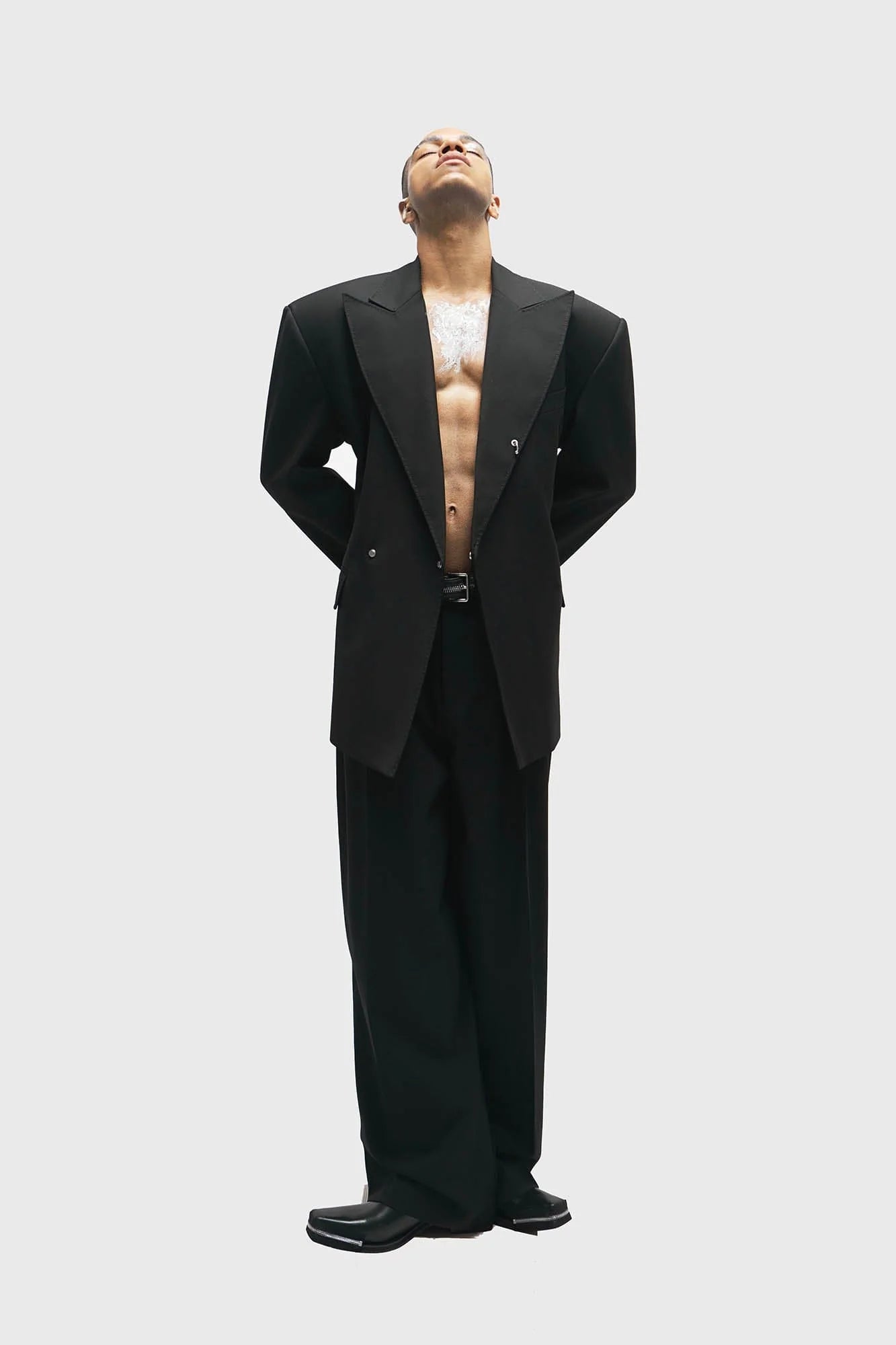 455EMBLE Wool-Blend Pleated Straight-Leg Oversized Trousers