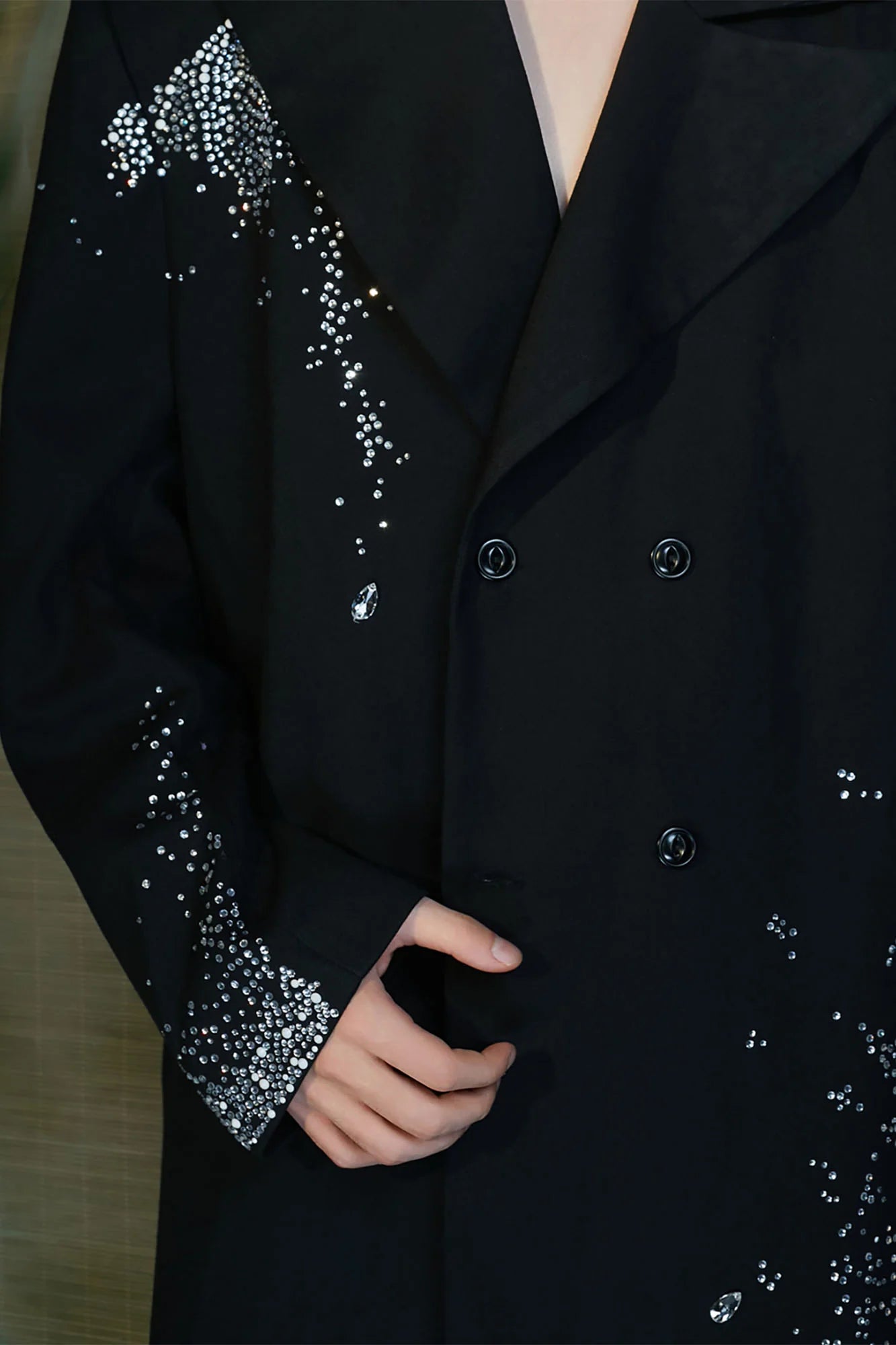 JIECHI Diamond Structured Overcoat