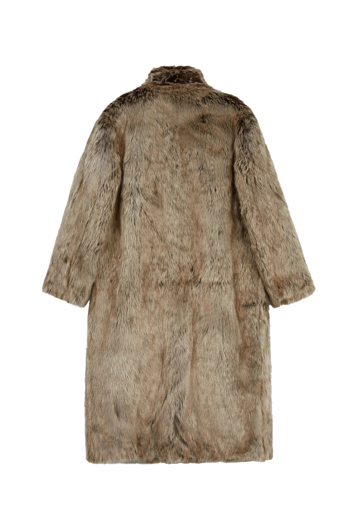 VANN VALRENCE Waxed Faux Fur Maxi Coat
