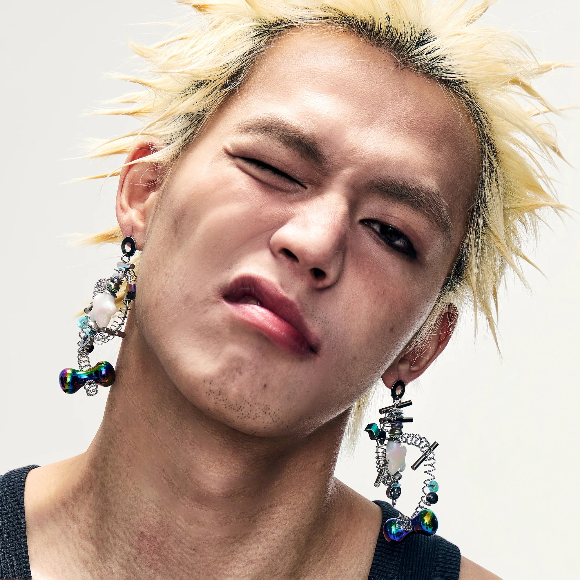 NUNKNOTX Industrial Candy Coil Earring