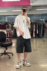 ME DA IGUAL Ethnic Embroidery Belted Shorts
