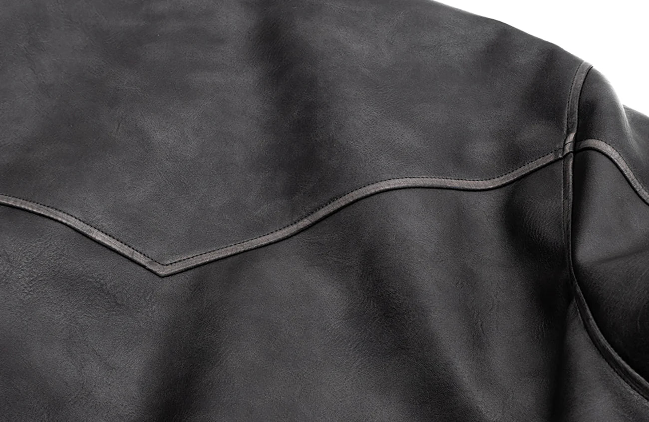 IN EXISTENCE Asymmetric Placket Washed Moto Jacket