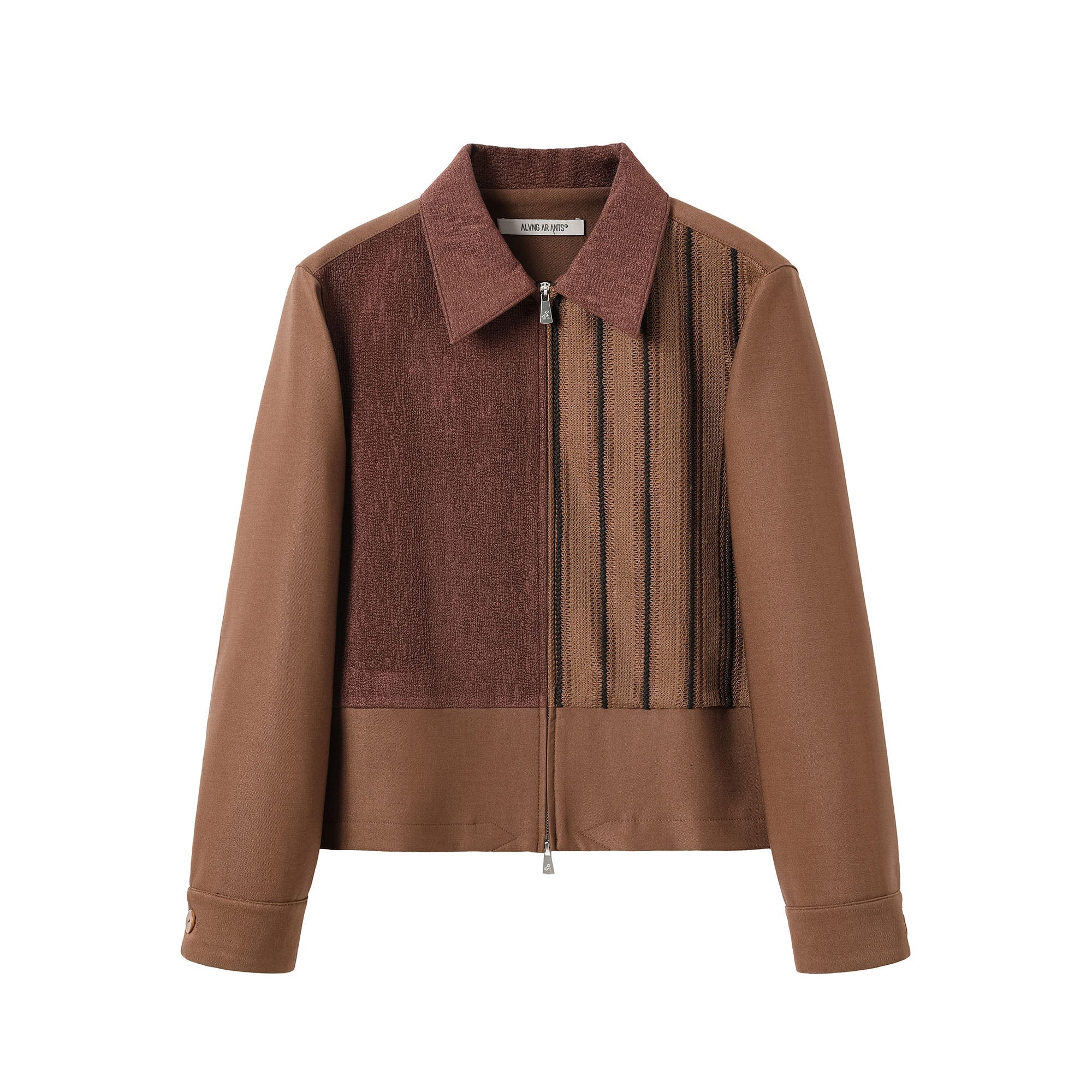 ALVNG AR ANTS Contrast Paneled Knit Jacket