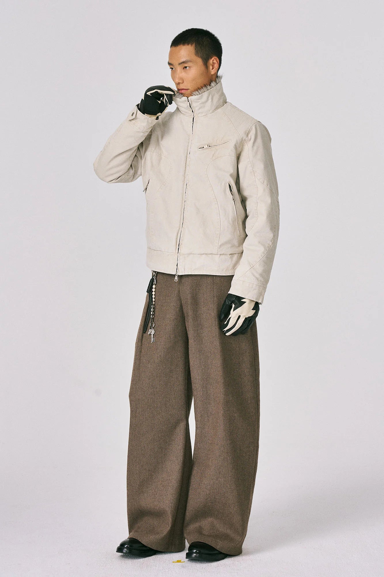 CATSSTAC Faux Fur Lining Washed Jacket