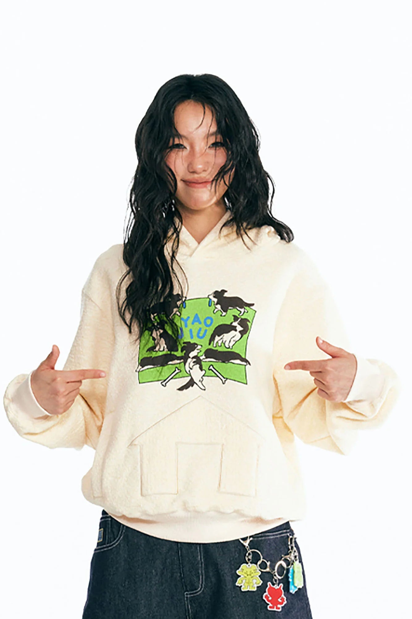 1997 POSTOFFICE Puppy Paradise Graphic Oversized Hoodie