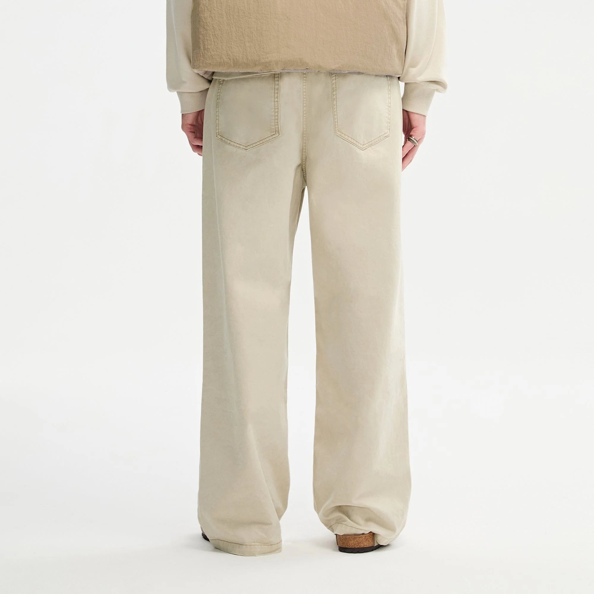 ORGANIC EMOTION Classic Washed Detachable Waist Cape Jeans