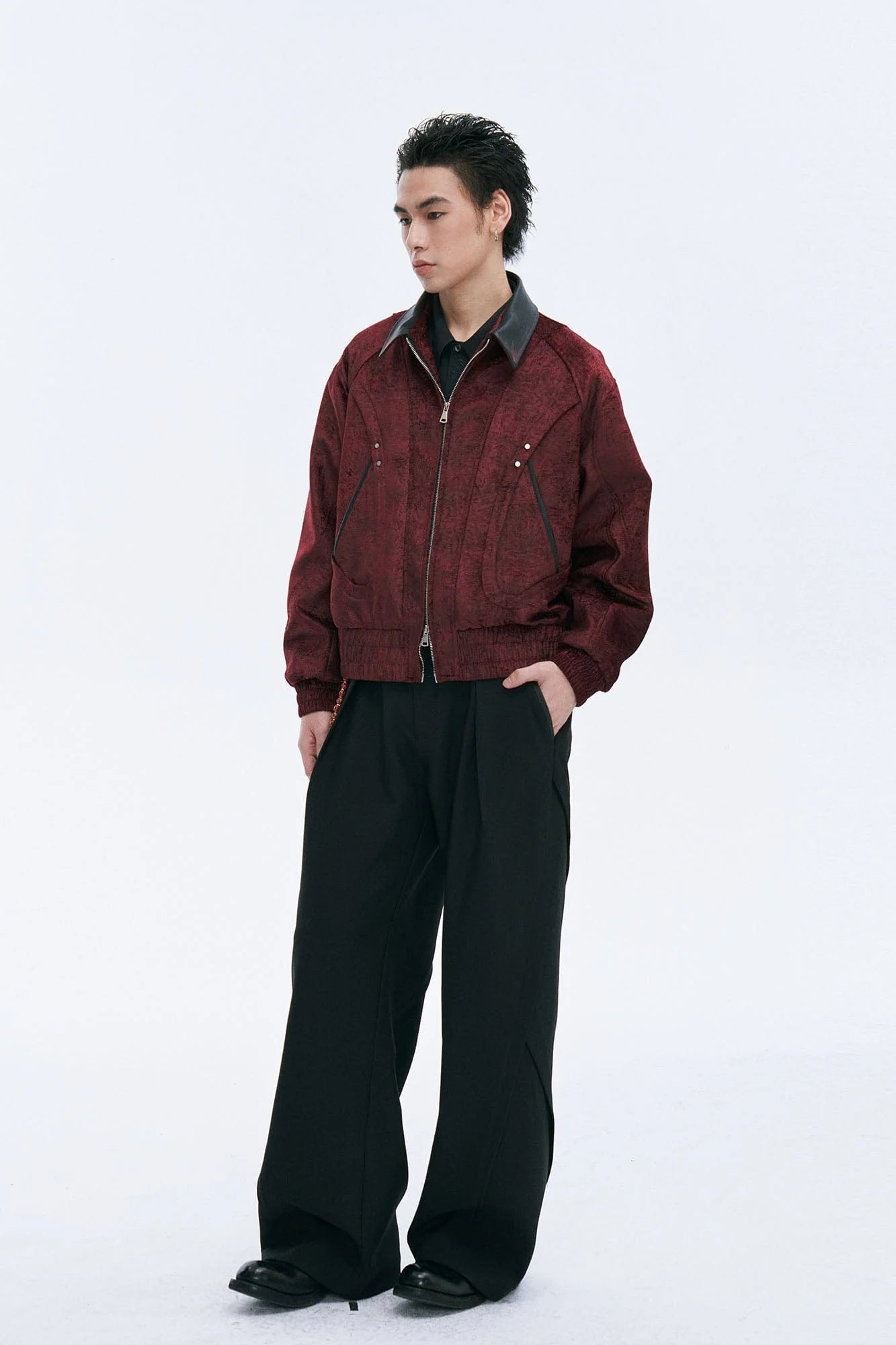 CATSSTAC Velvet Leather-Collar Elastic Jacket
