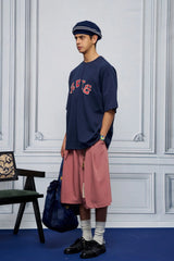 UNLIMITED MOTE Pleated Wide-Leg Drawstring Shorts Rose Pink