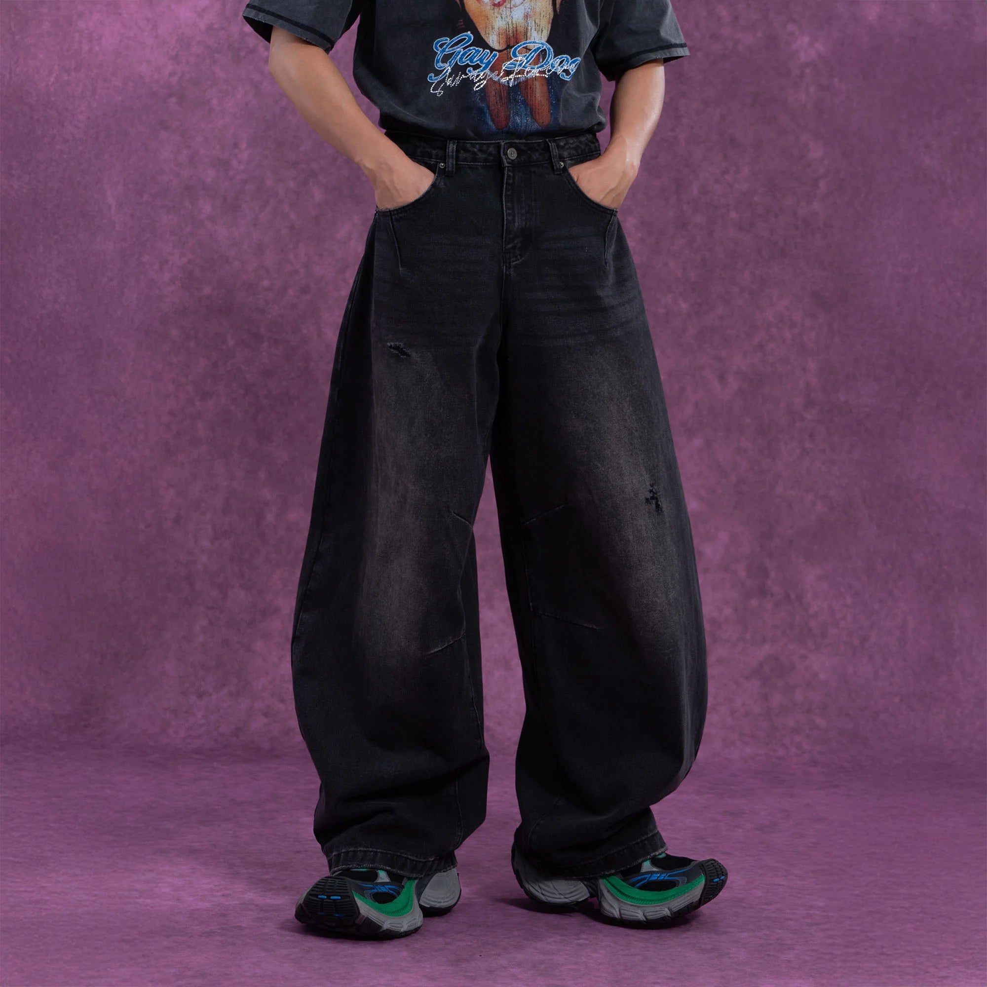 CLP Washed Balloon-Leg Jeans