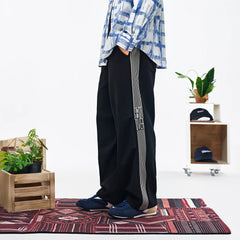 OVERLAPS Striped Panel Track Pants