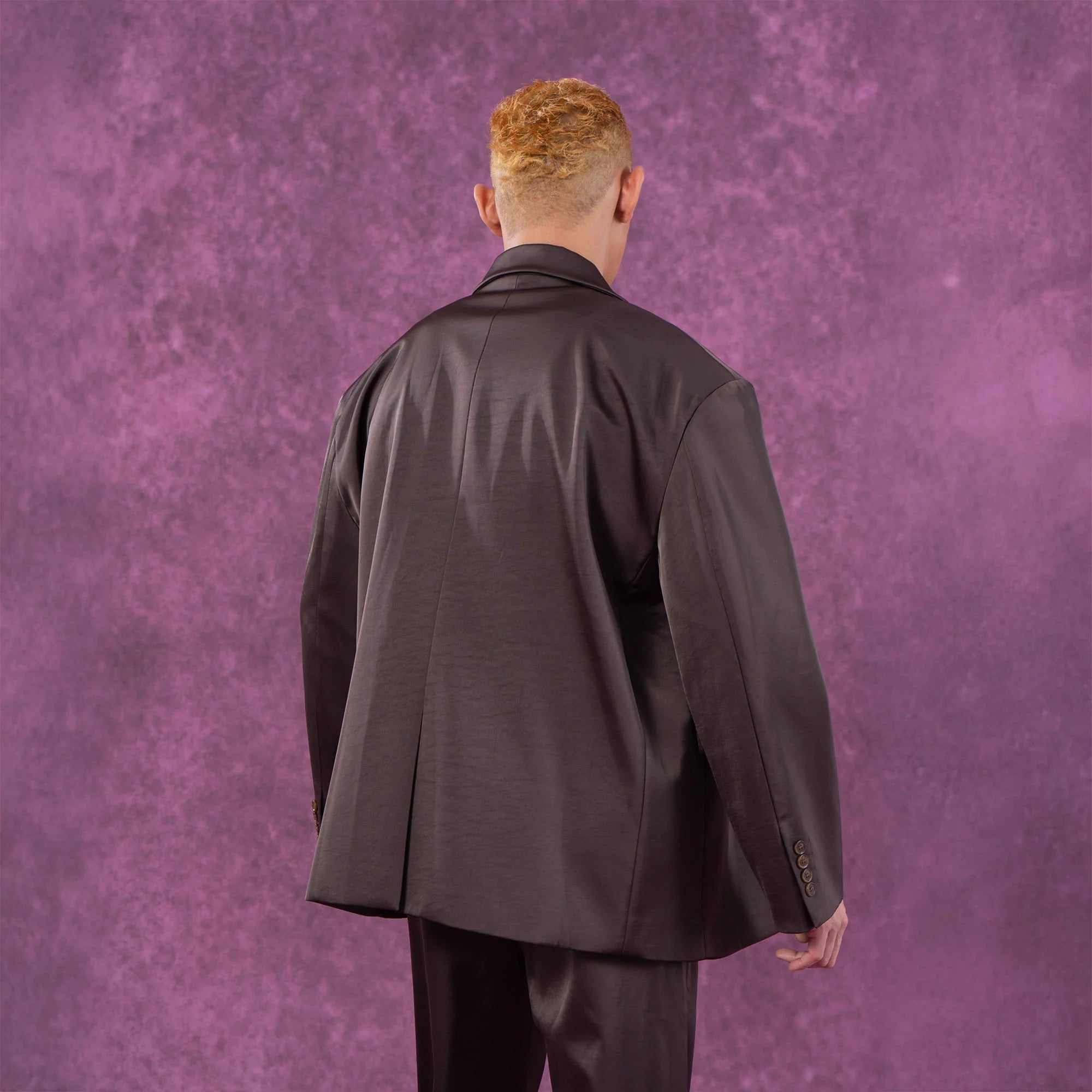 CLP Satin Double-Breasted Oversized Blazer
