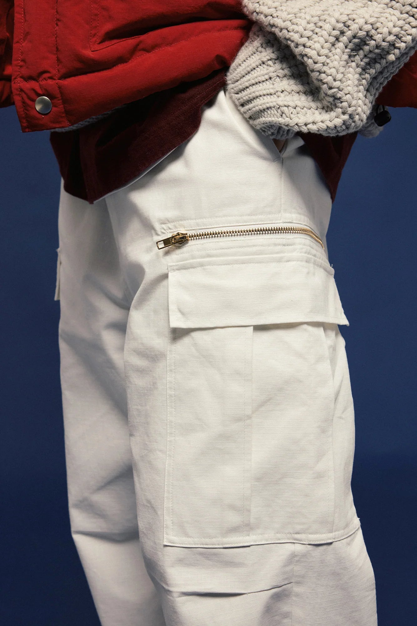 BANANA CLUB Multi-Pockey Pleated-Knee Cargo Pants