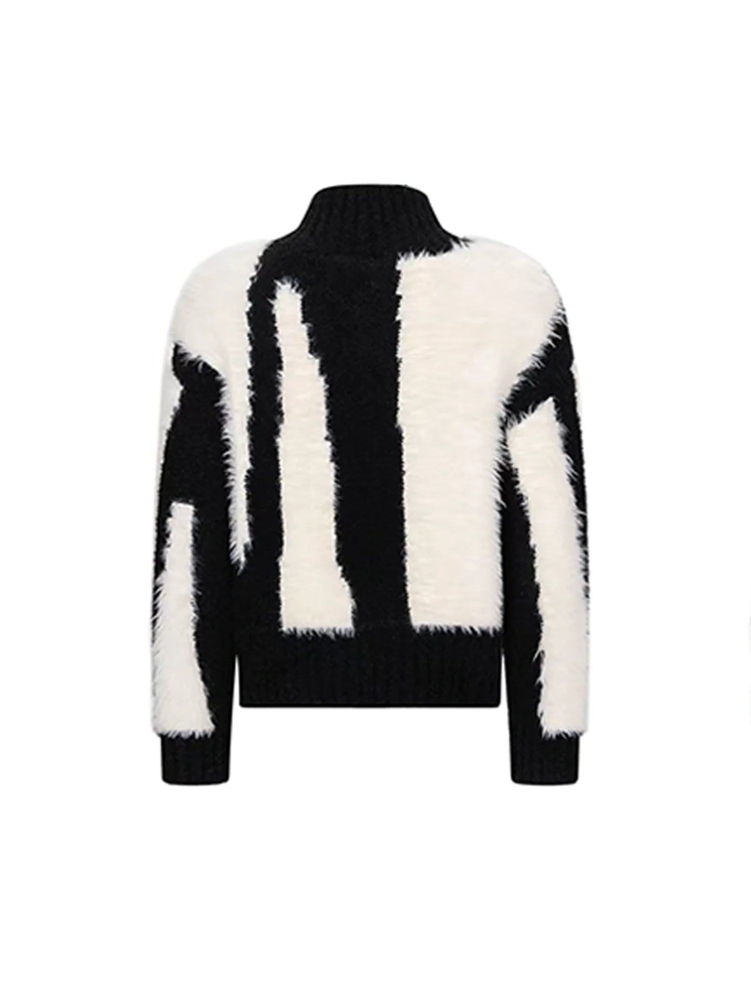 TIWILLTANG Fuzzy Faux-Mink Contrast Sweater