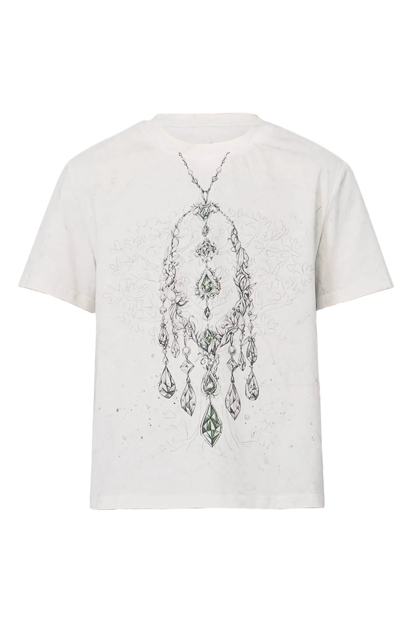 OIPWORD Crystal Necklace Graphic T-Shirt