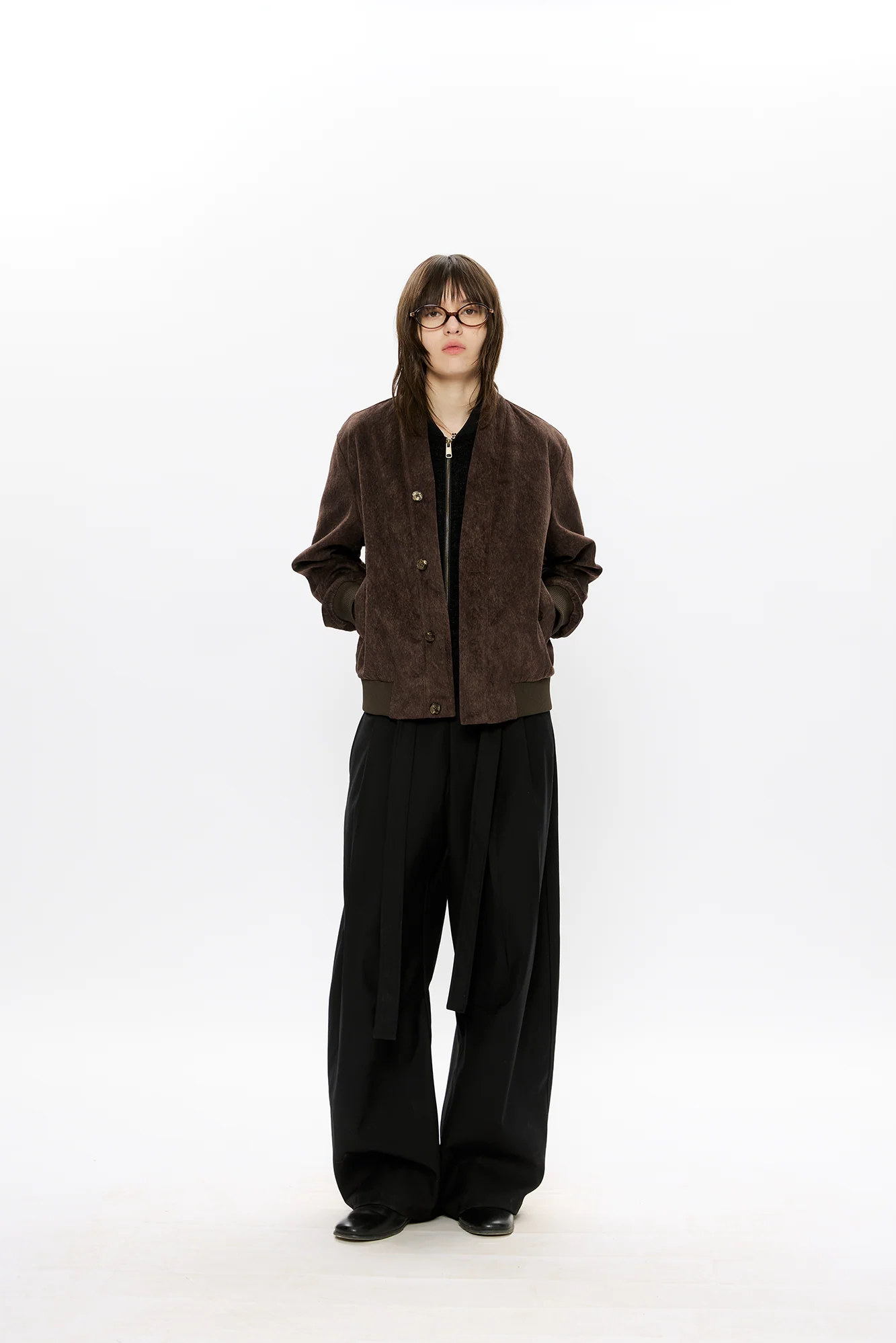 KREATE Faux Layered-Look V-Neck Jacket