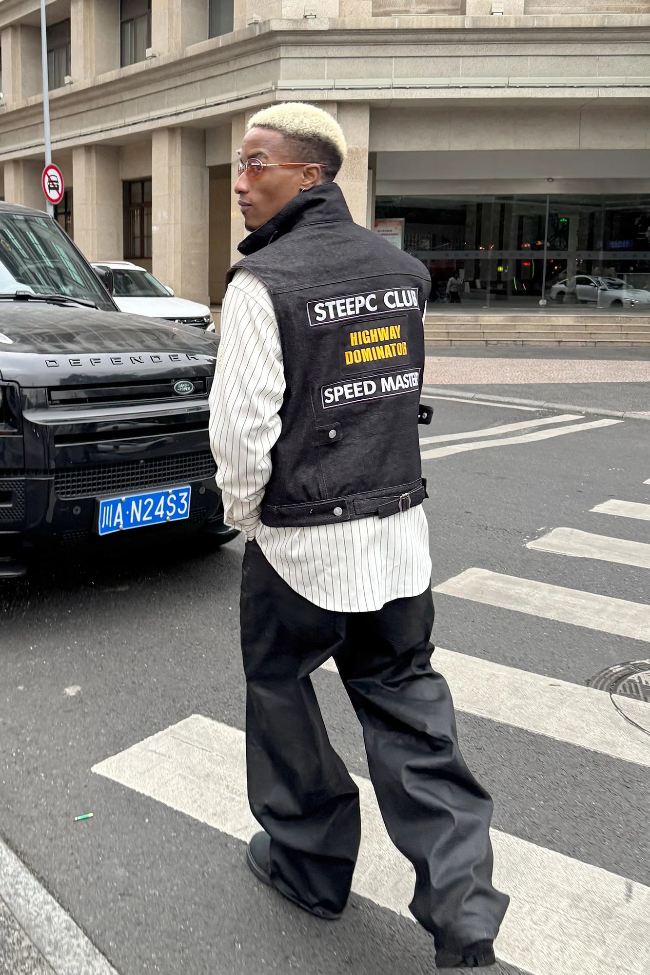 STEEPC Waxed Baggy Jeans