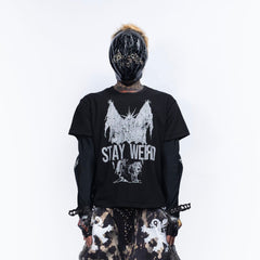 FVVO Stay Weird Graphic Punk T-Shirt