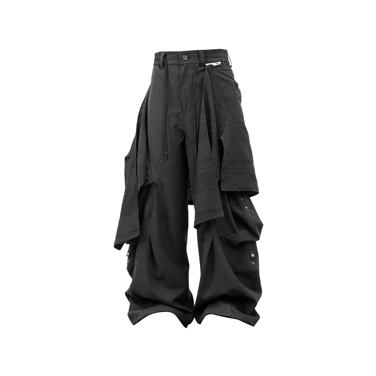 RELABEL Detachable Drape Linen-Blend Cargo Dark Gray