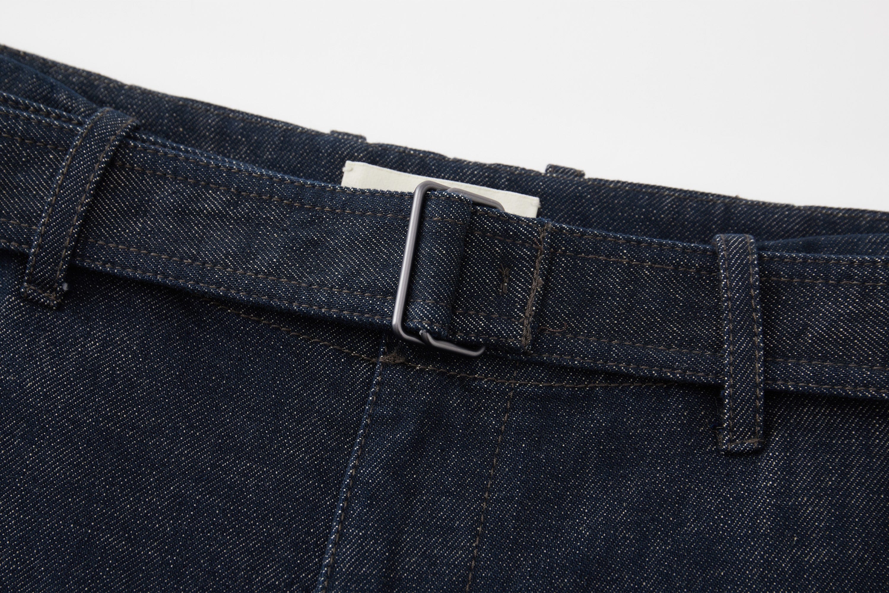 OPICLOTH Essential Washed Belted Wide-Leg Jeans