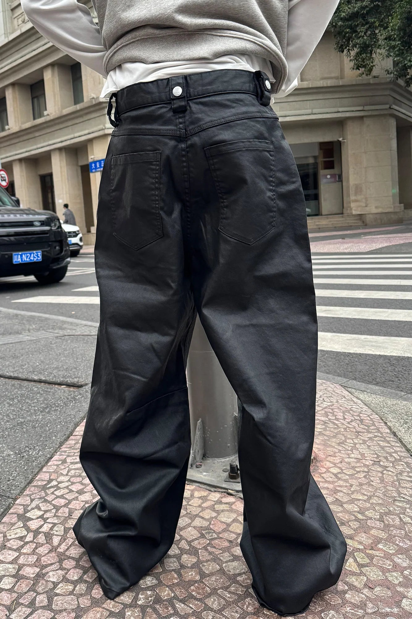 STEEPC Waxed Baggy Jeans