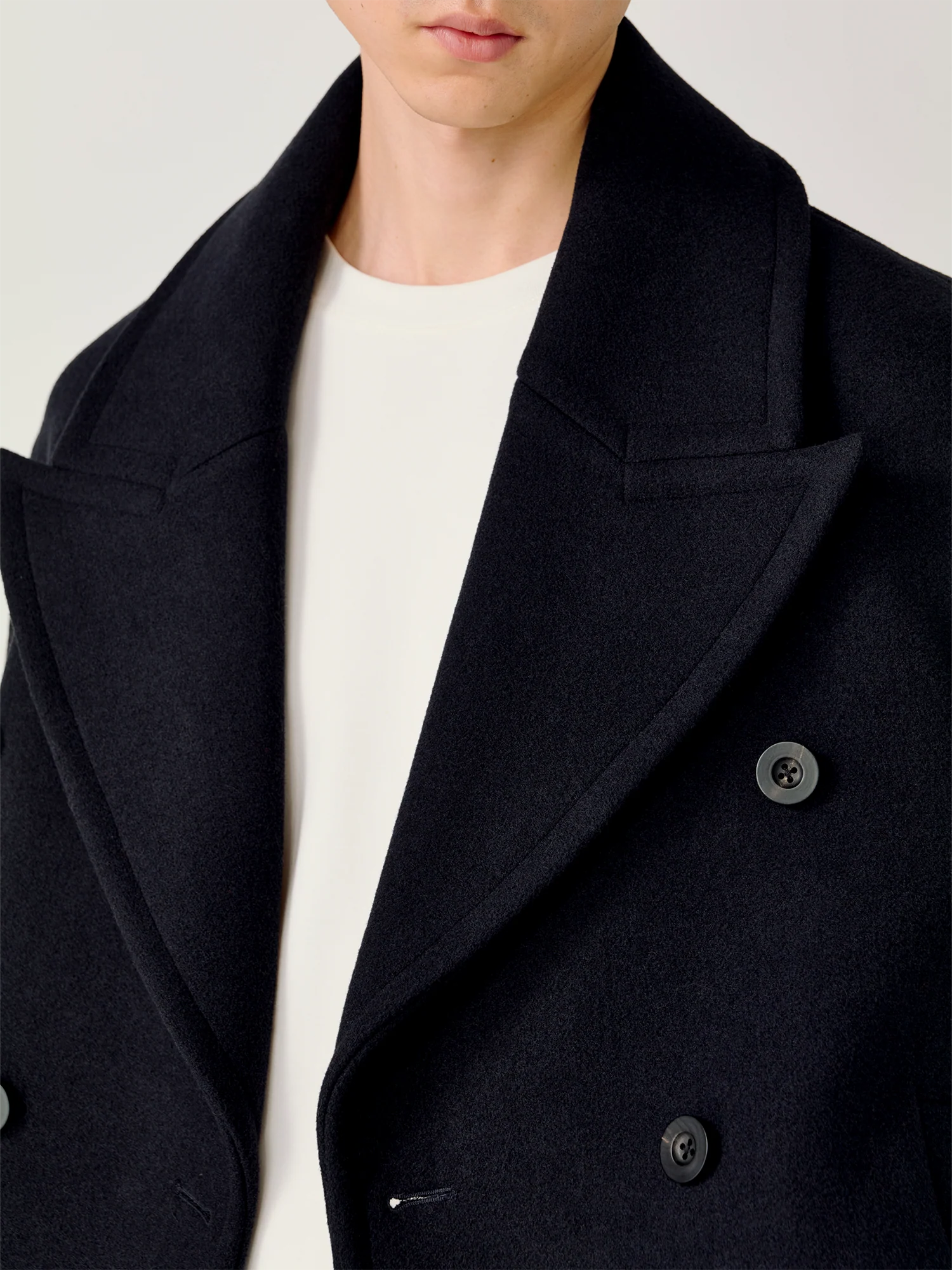 OPICLOTH Classic Wool-Blend Double-Breasted Coat