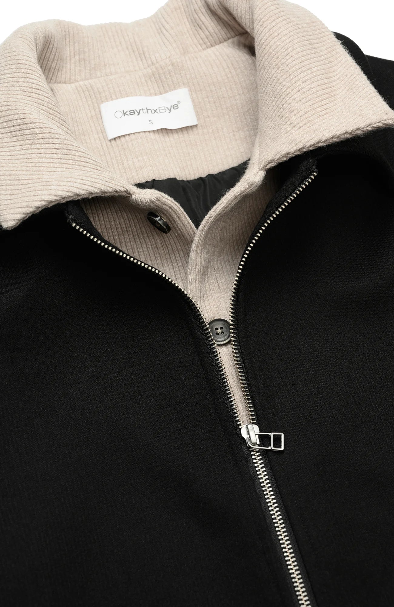 OKAYTHXBYE Faux-Layer Knit-Inset Jacket