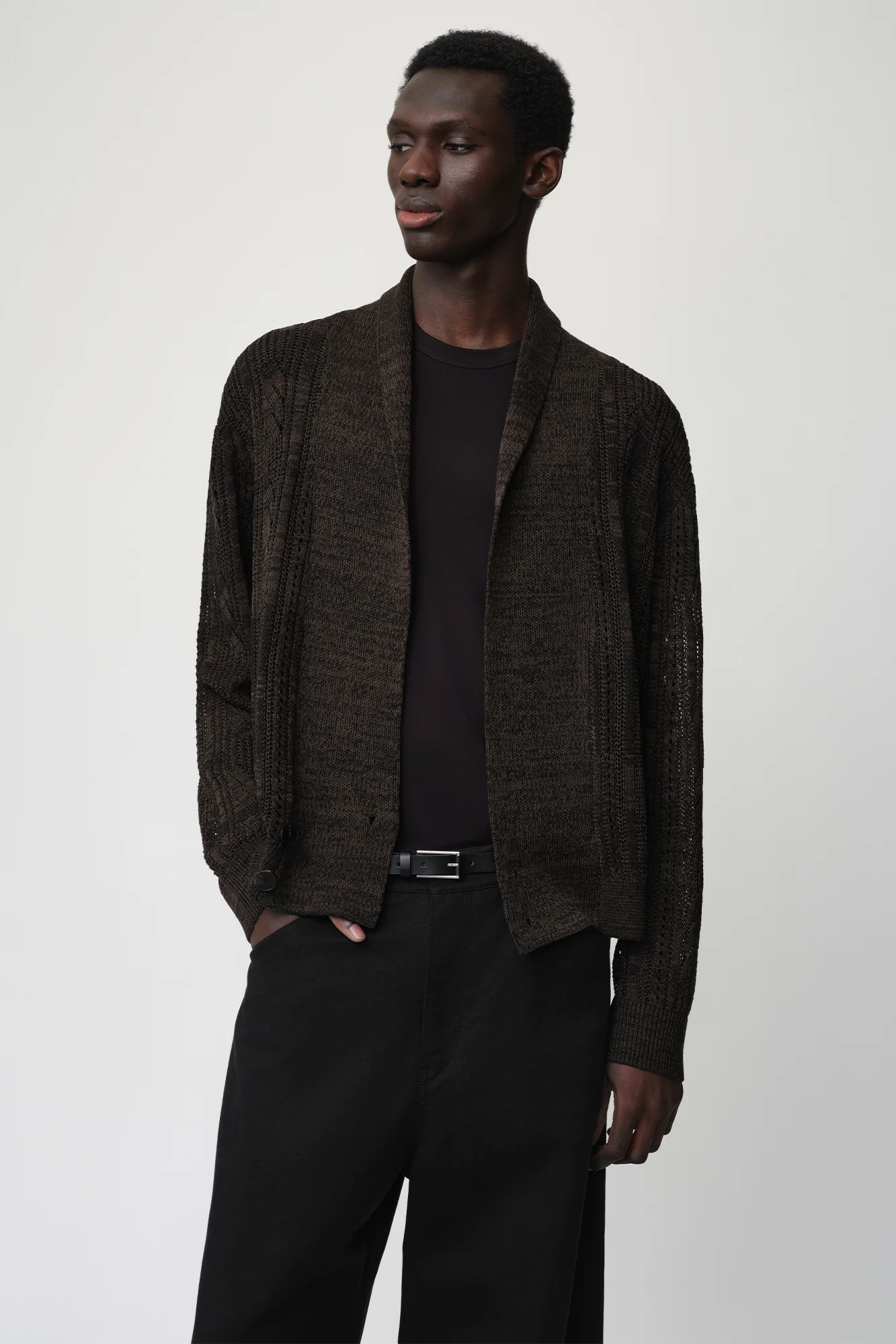 OPICLOTH Slouchy Open-Knit Cardigan