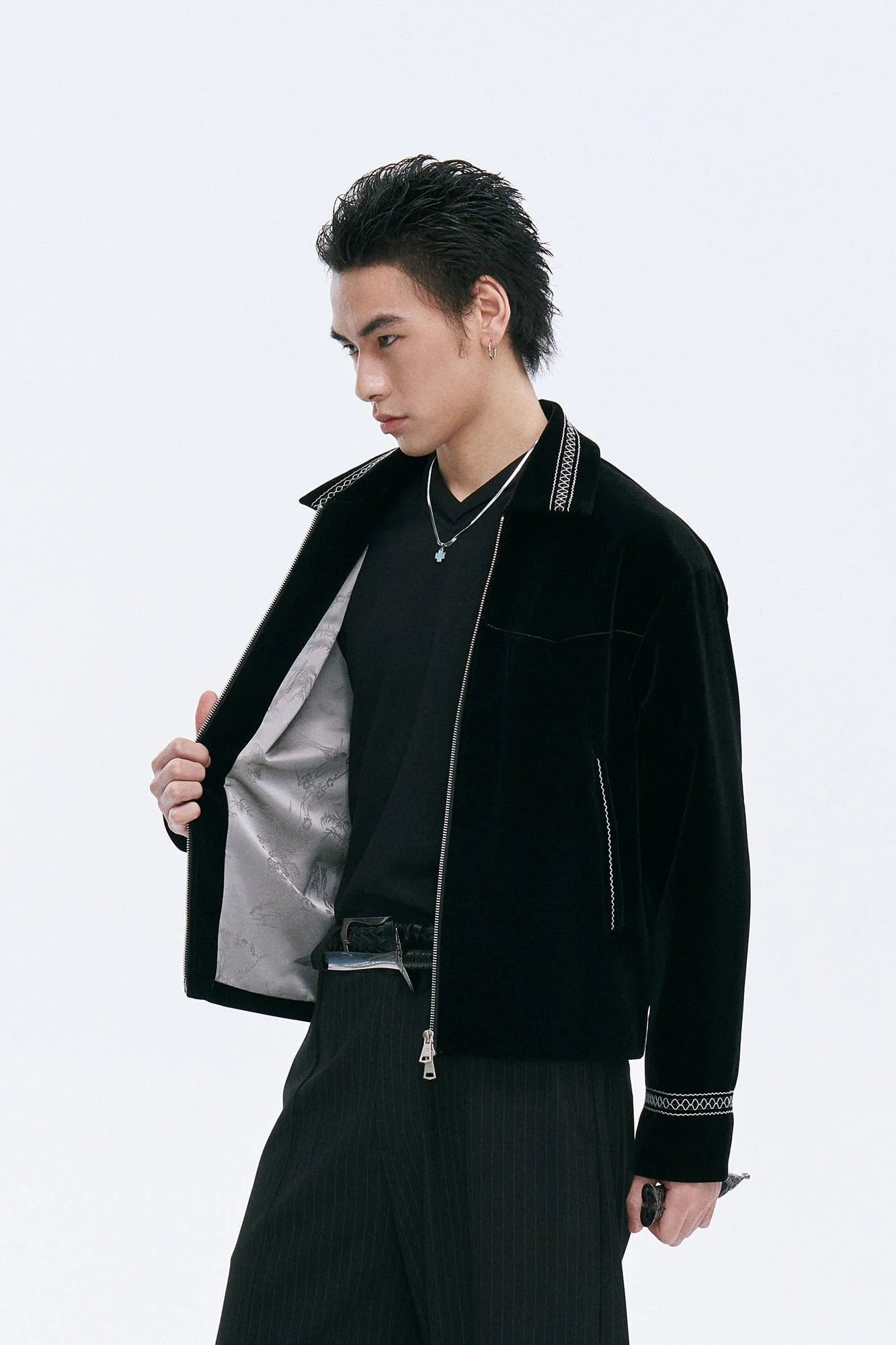 CATSSTAC Velvet Embroidered Trim Jacket