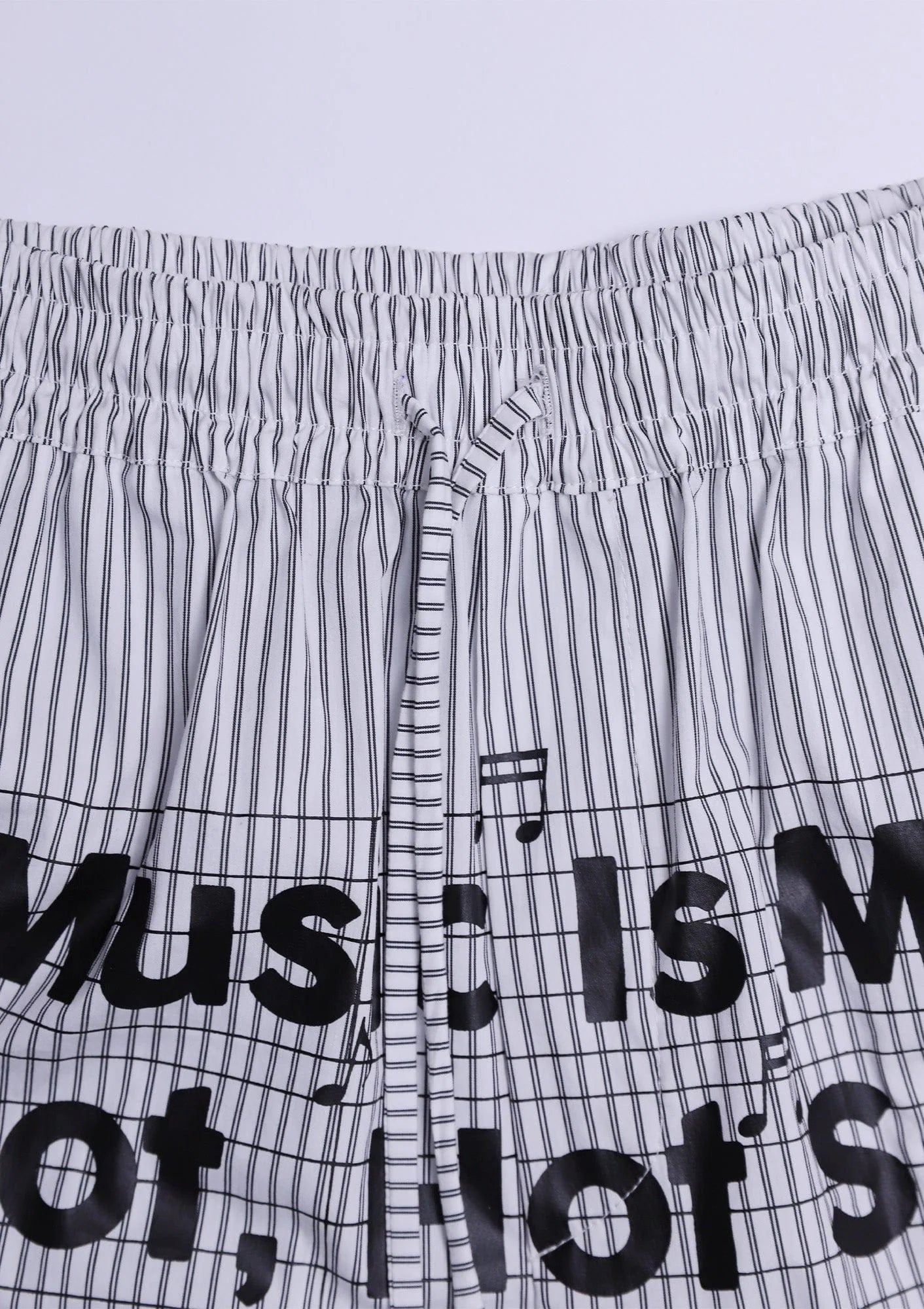 KADAKADA Stripe Slogan Graphic Lounge Shorts
