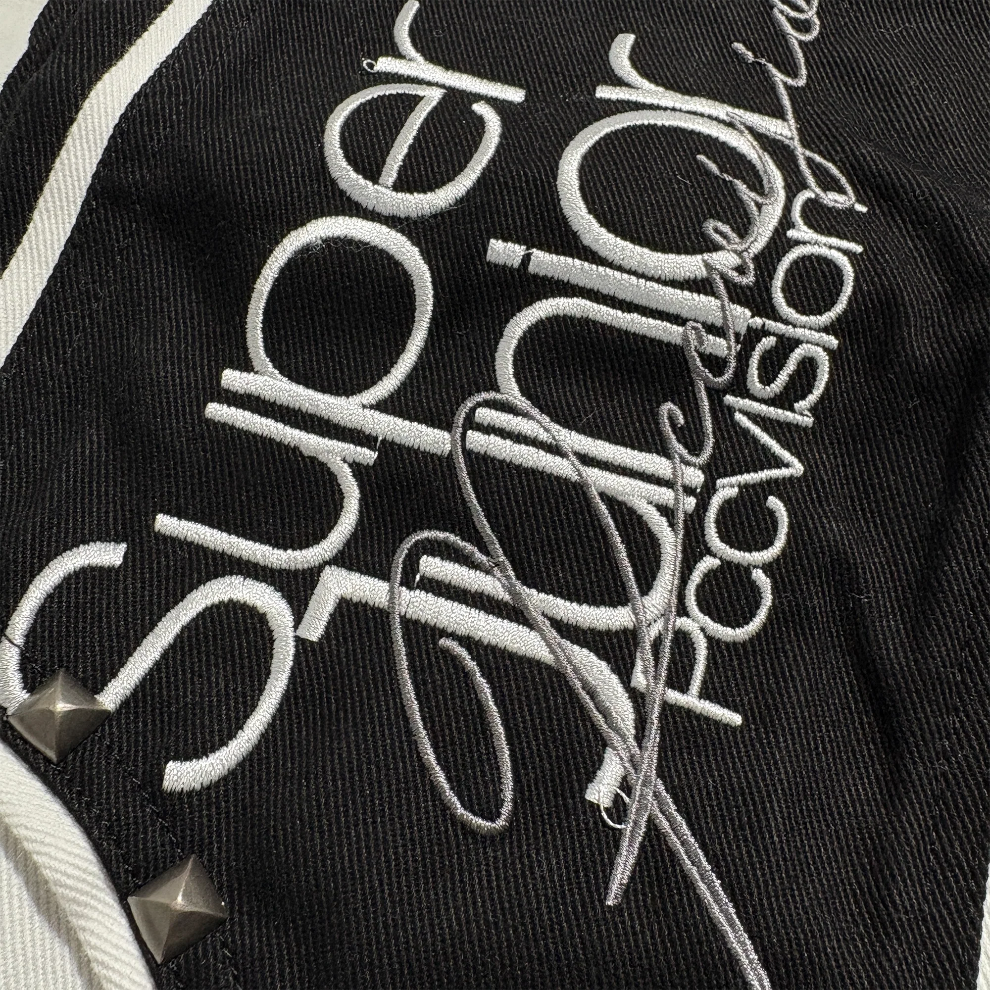 PCCVISION Studded Embroidered Baggy Pants