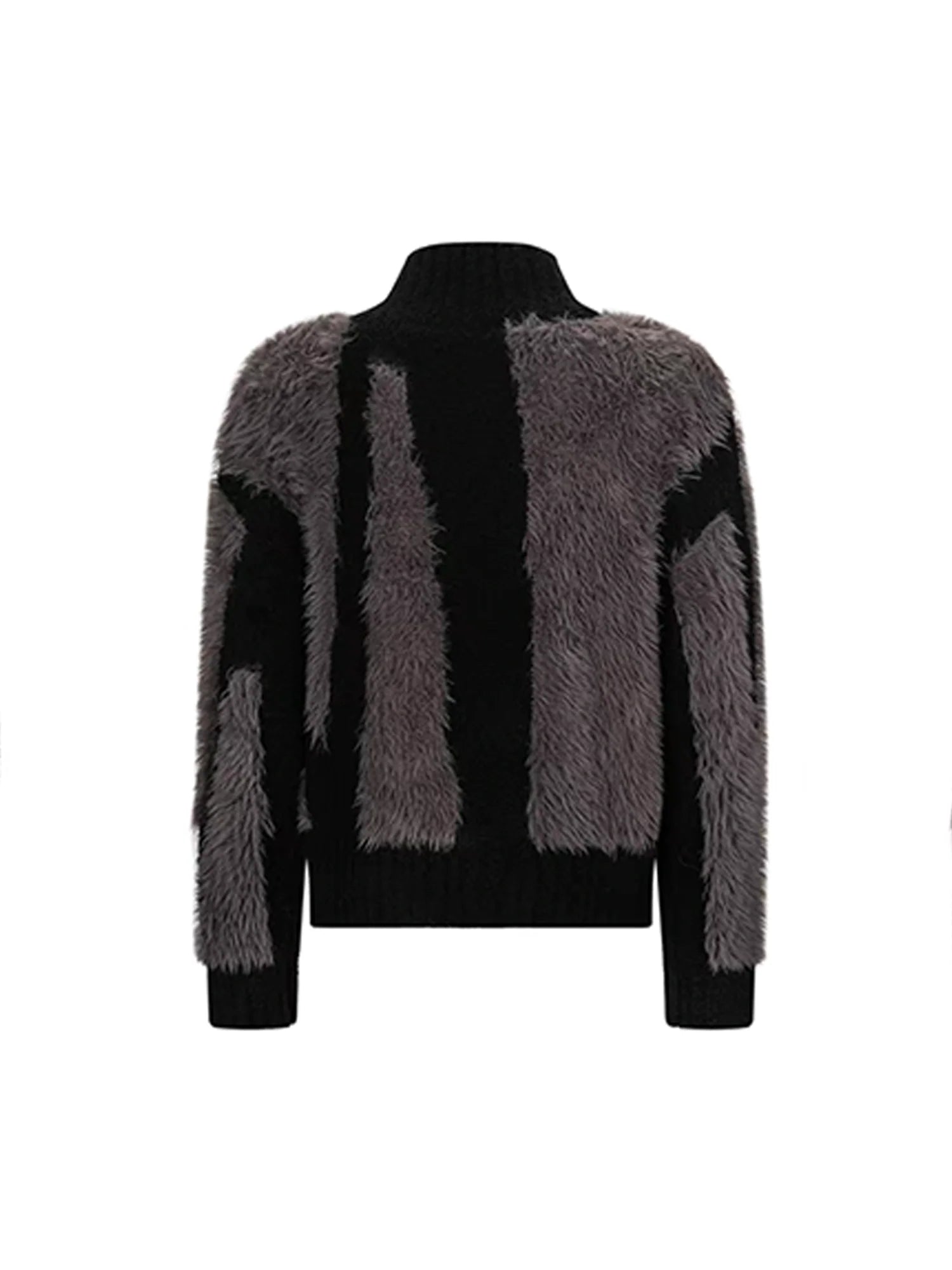 TIWILLTANG Fuzzy Faux-Mink Contrast Sweater