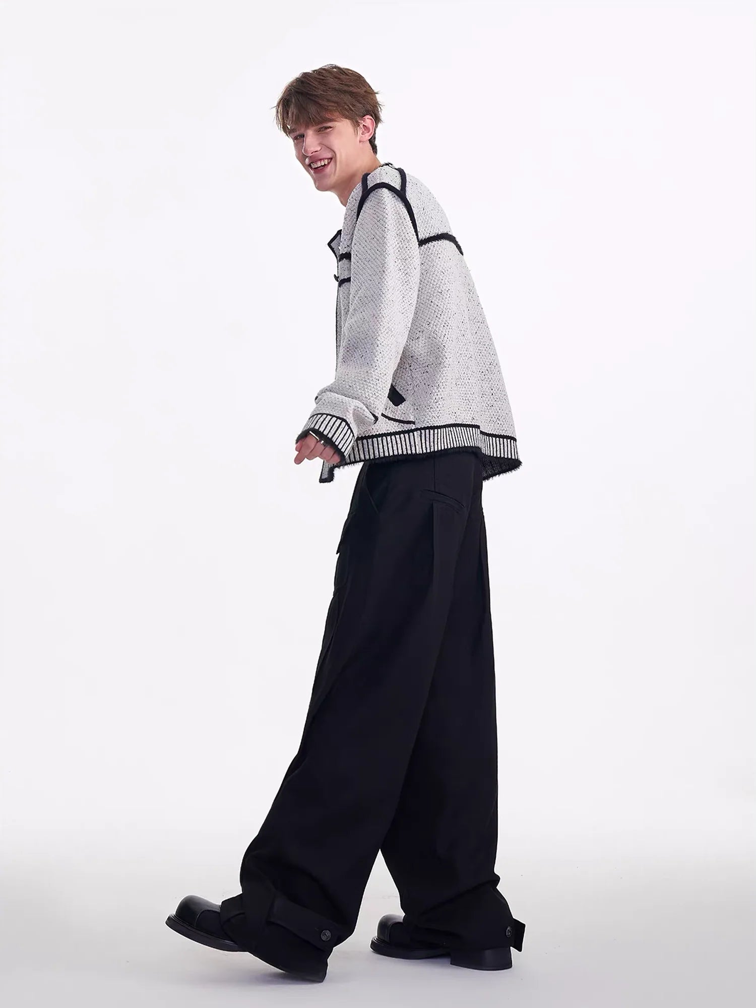 TIWILLTANG Contrast Stitch Knit Jacket