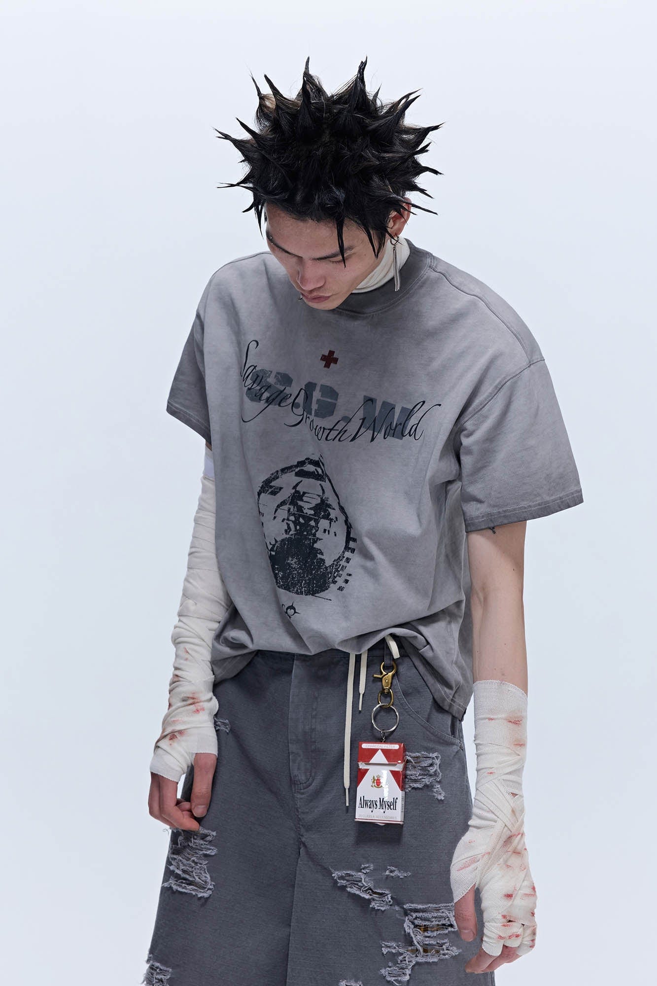SAVAGEGROWTHWORLD Distressed GhosteMane T-Shirt