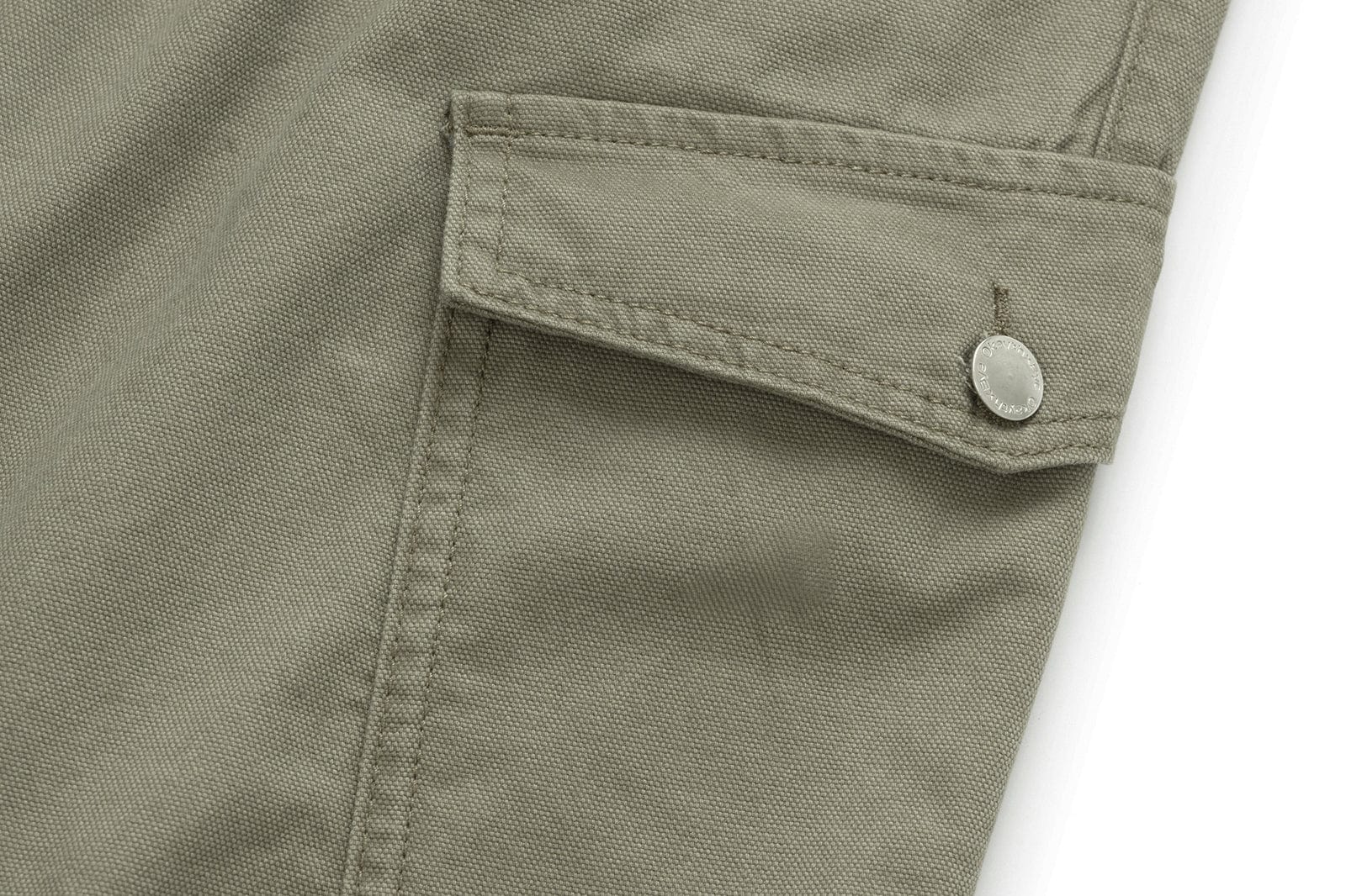 OKAYTHXBYE Washed Button Flap-Pocket Cargo Pants
