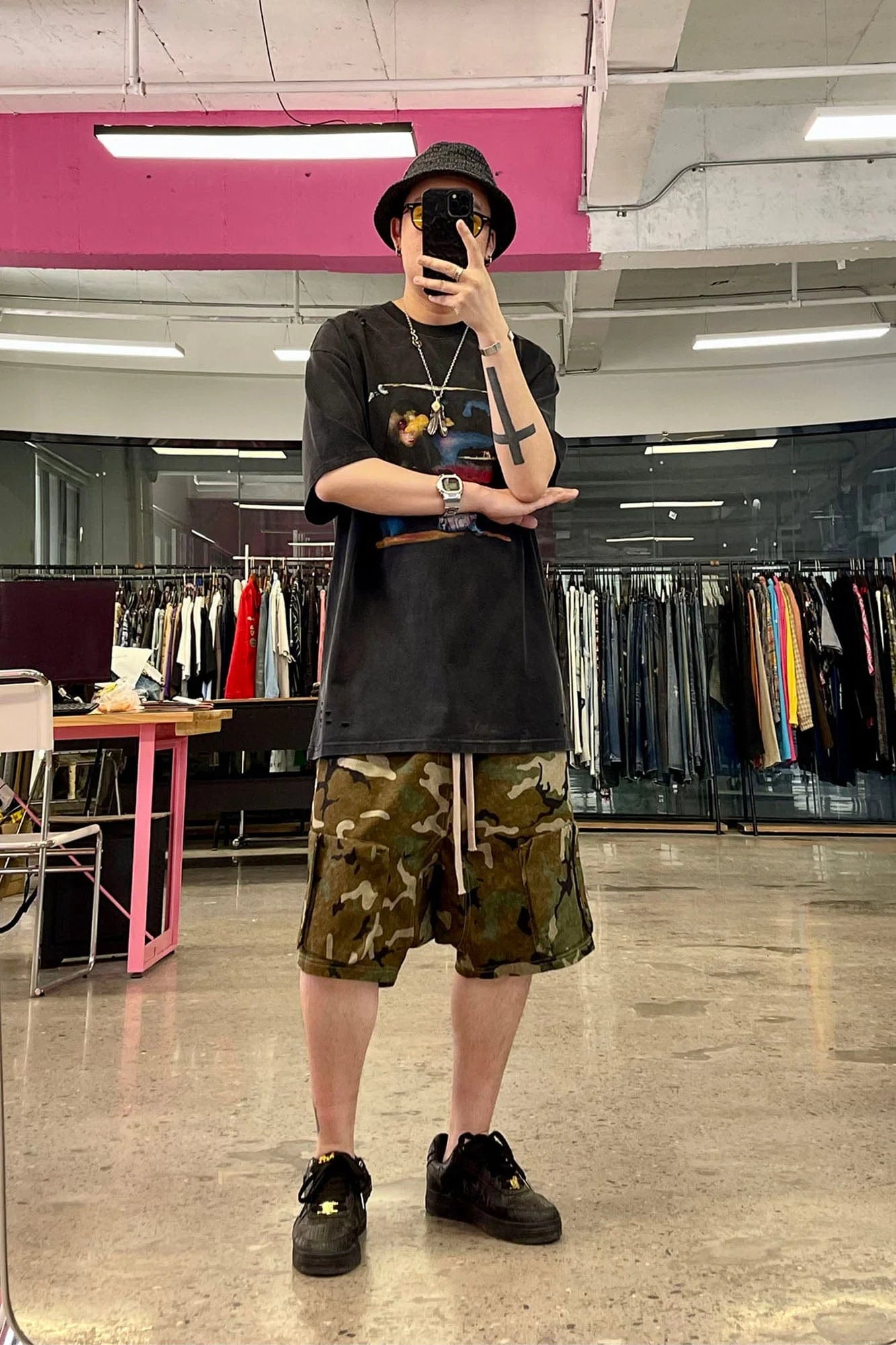 ME DA IGUAL Utility Camo Drawstring Shorts