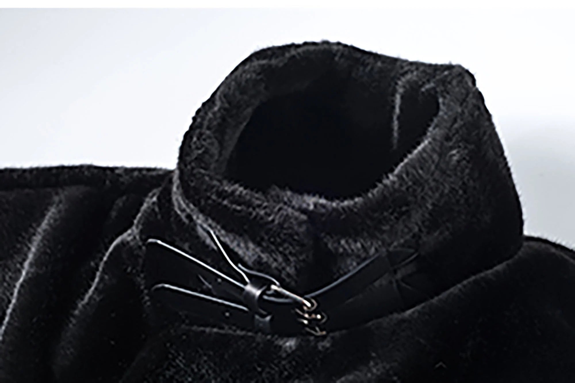 TUIMU Belted High Collar Faux Mink Overcoat