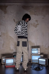 NOTHINGNESS WORLD Pirate Skull Graphic Striped Hoodie Jacket