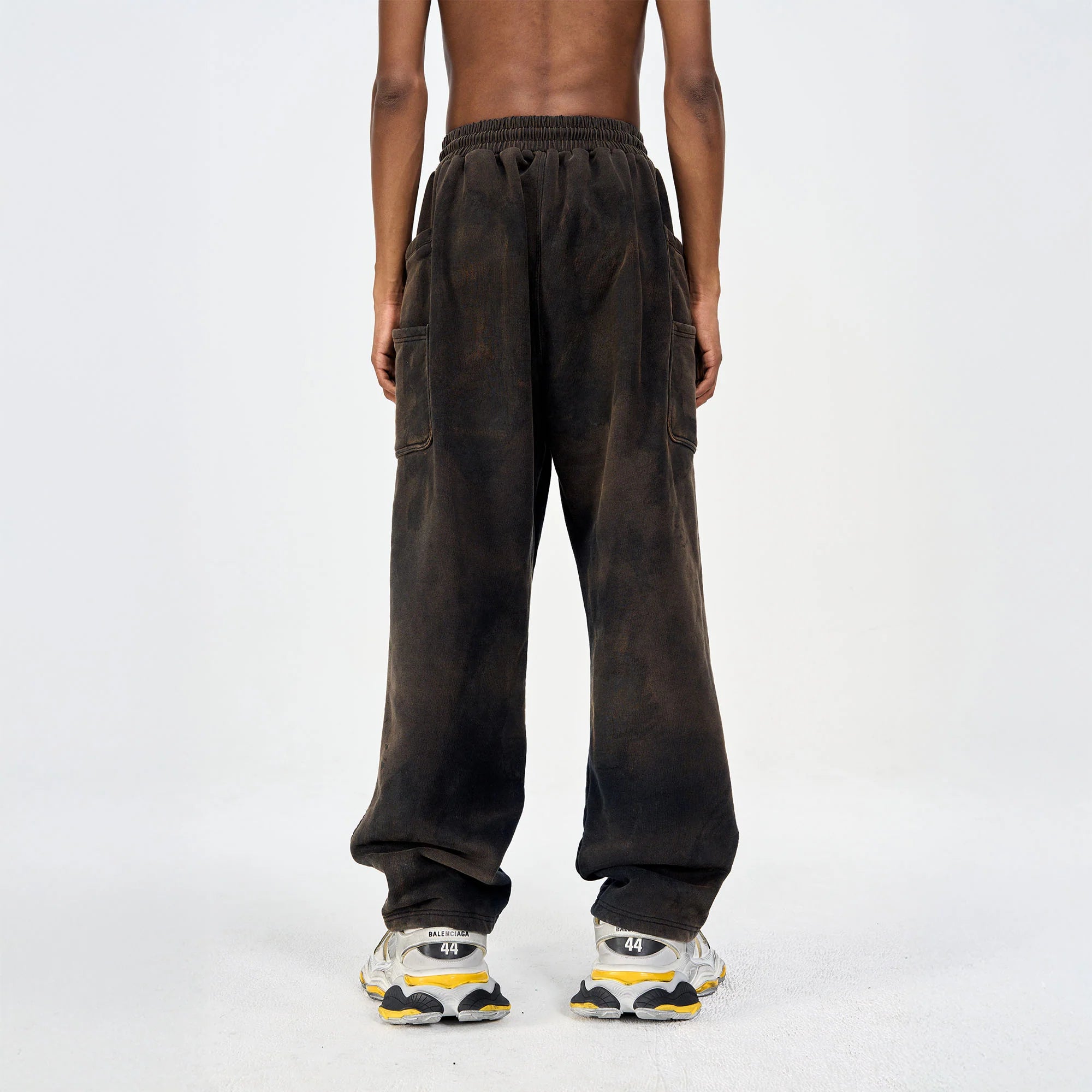 ULIPERY LOGO Mud-Wash Frayed Sweatpants